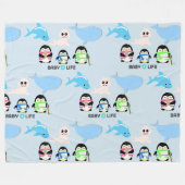 Baby4life Iの大人のベビーブランケット|のかわいいペンギンABDL フリースブランケット (正面(横))