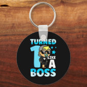 Baby 1st Birthday Boy Girl 1 Year Like A Boss Kids キーホルダー (正面)