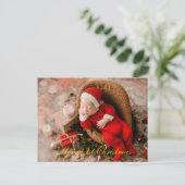 Baby 1st Christmas Elegant Gold Script  シーズンポストカード (スタンド正面)