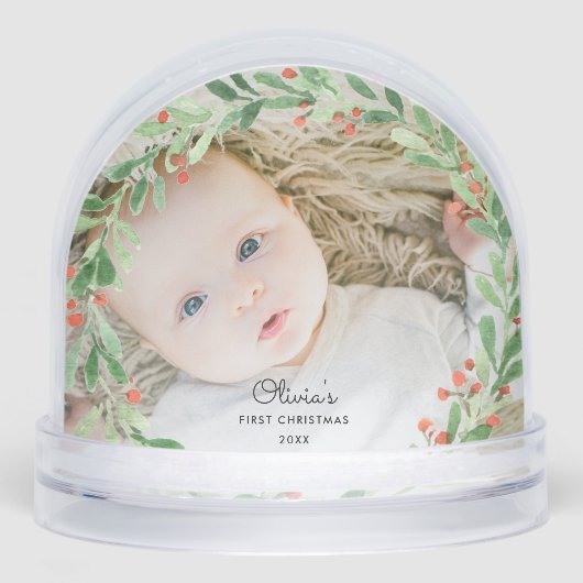 Baby 1st Christmas Photo Snow Globe (正面)