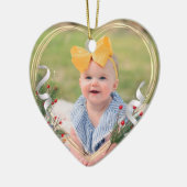 Baby 1st Xmas Birth Info Custom Photo Milestone セラミックオーナメント (左)