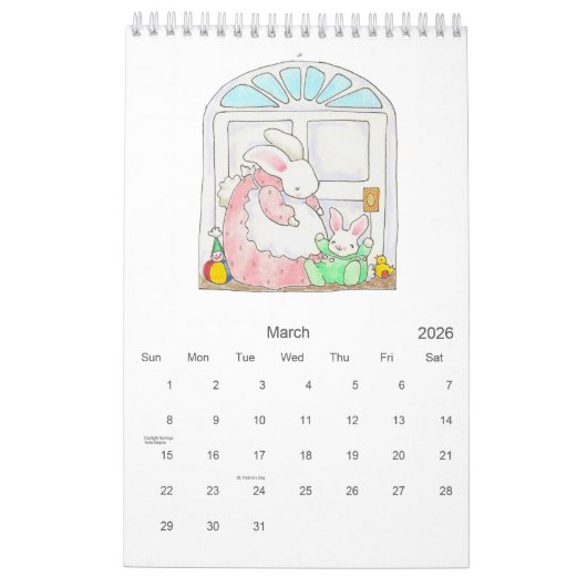 Baby 2026 Calendar カレンダー (3月 2026)