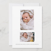 Baby 3 Photo Collage Birth Announcement Flat Card (裏面)