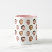 Baby 3 Photo Face Mug, Personalized Gift マグカップ (中央)