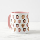 Baby 3 Photo Face Mug, Personalized Gift マグカップ (正面左)