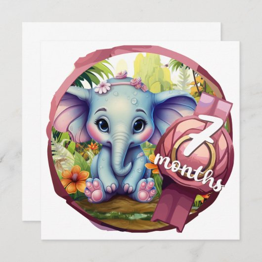 Baby - 7 months 招待状 (正面/裏面)