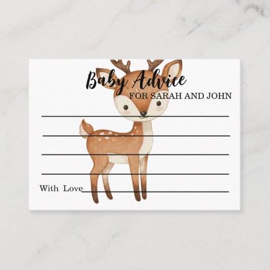 Baby Advice For New Parents Modern Baby Shower アドバイスカード (正面)