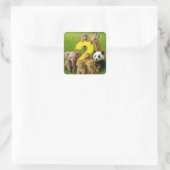 Baby African Animals With a Big Number Two スクエアシール (バッグ)