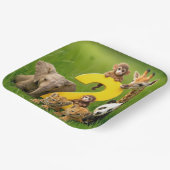 Baby African Animals With a Big Number Two ペーパープレート (傾斜あり)