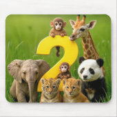 Baby African Animals With a Number Two マウスパッド (正面)