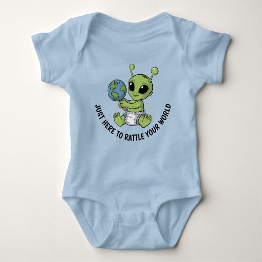 Baby Alien Holding Rattle Bodysuit ベビーボディスーツ (正面)