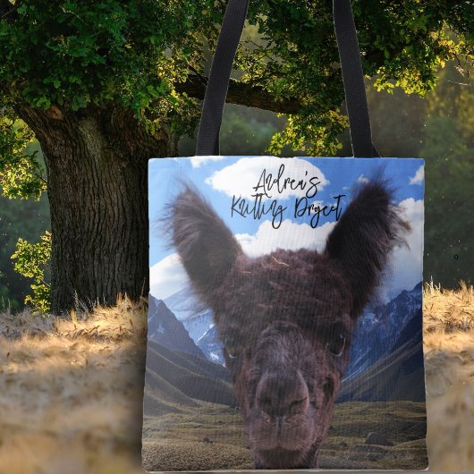 Baby Alpaca Face Mountains Knitting Bag トートバッグ