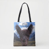 Baby Alpaca Face Mountains Knitting Bag トートバッグ (正面)