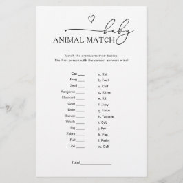 Baby Animal Match Game