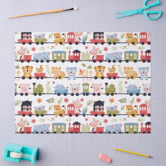 Baby Animal Train 薄葉紙 (クラフト)