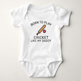 Baby Announcement Born to Play Cricket Like Daddy ベビーボディスーツ
