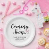 Baby Announcement Coming Soon Paper Plates ペーパープレート (パーティー)