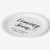 Baby Announcement Coming Soon Paper Plates ペーパープレート (アングル)