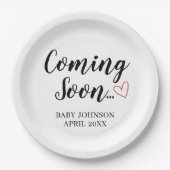 Baby Announcement Coming Soon Paper Plates ペーパープレート (正面)