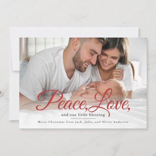 Baby Announcement Merry Christmas Photo シーズンカード (正面)