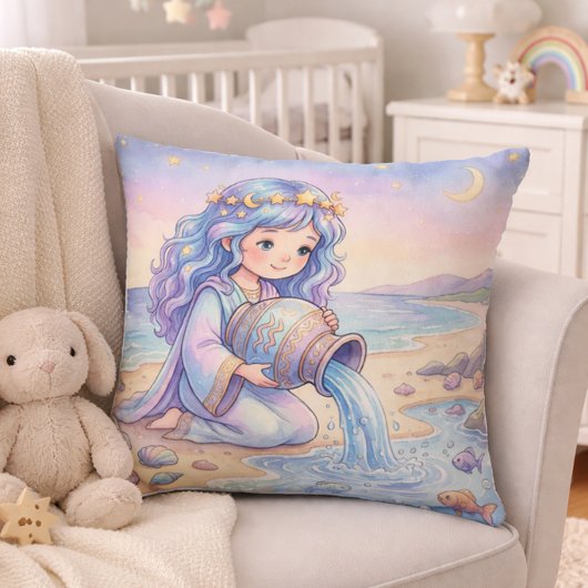 Baby Aquarius Zodiac Nursery クッション