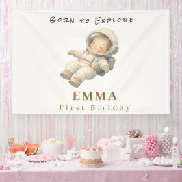 Baby Astronaut First Birthday Party Banner 横断幕