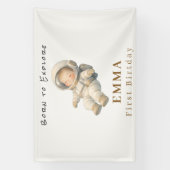 Baby Astronaut First Birthday Party Banner 横断幕 (縦)
