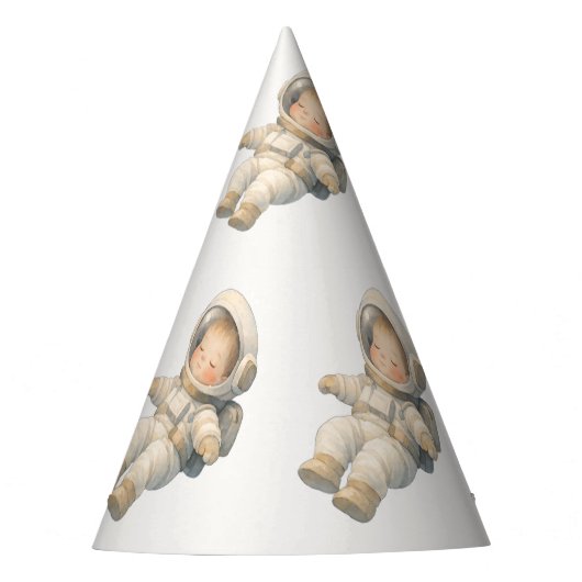  Baby Astronaut Space Birthday Party Hats パーティーハット (正面)