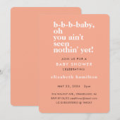 Baby Baby Bold Text Baby Shower Invitation 招待状 (正面/裏面)