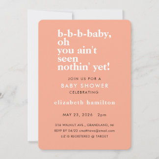 Baby Baby Bold Text Baby Shower Invitation 招待状