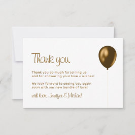 Baby Balloon Bronze Gold Thank You サンキューカード
