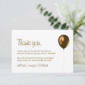Baby Balloon Bronze Gold Thank You サンキューカード (スタンド正面)
