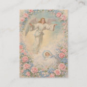 Baby Baptismal Remembrance Floral Angels 名刺 (正面)