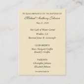 Baby Baptismal Remembrance Floral Angels 名刺 (裏面)