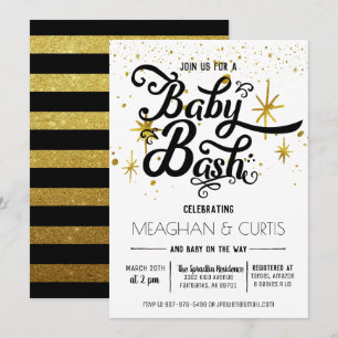 Baby Bash 招待状｜黒、白、ゴールド 招待状