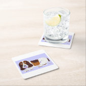 Baby Basset Hound スクエアペーパーコースター (インサイチュ)