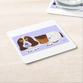 Baby Basset Hound スクエアペーパーコースター (アングル)