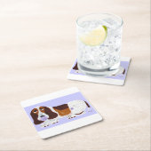 Baby Basset Hound  スクエアペーパーコースター (インサイチュ)