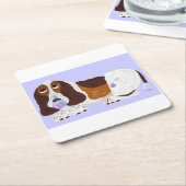 Baby Basset Hound  スクエアペーパーコースター (アングル)