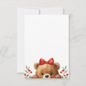 Baby Bear And Rowan Berries Baby Shower サンキューカード (裏面)