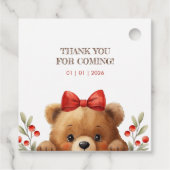 Baby Bear And Rowan Berries Baby Shower フェイバータグ (裏面)