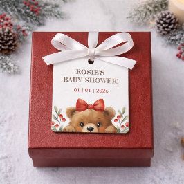 Baby Bear And Rowan Berries Baby Shower フェイバータグ