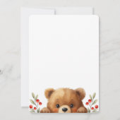 Baby Bear And Rowan Berries Baby Shower 招待状 (裏面)