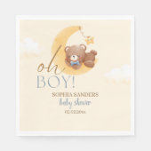 Baby Bear on the Way! Boy Baby Shower スタンダードランチョンナプキン (正面)