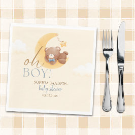 Baby Bear on the Way! Boy Baby Shower スタンダードランチョンナプキン