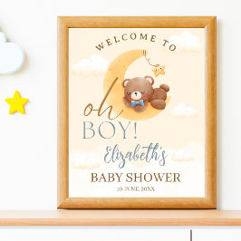 Baby Bear on the Way! Boy Baby Shower ポスター