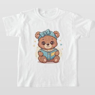 Baby Bear Reading a Book Tシャツ