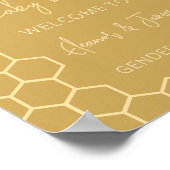 Baby Bee Honey Golden Beige Gender Reveal Welcome ポスター (角)