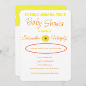 Baby Bee | Invitación de Baby Shower 招待状 (正面/裏面)