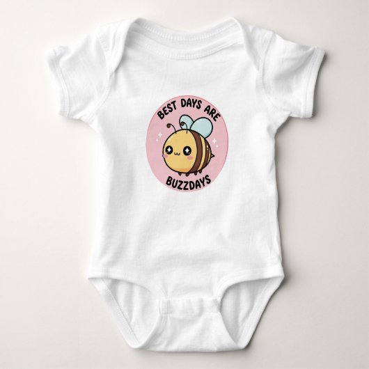 Baby Bee T-Shirt – Cute Kawaii Design ベビーボディスーツ (正面)